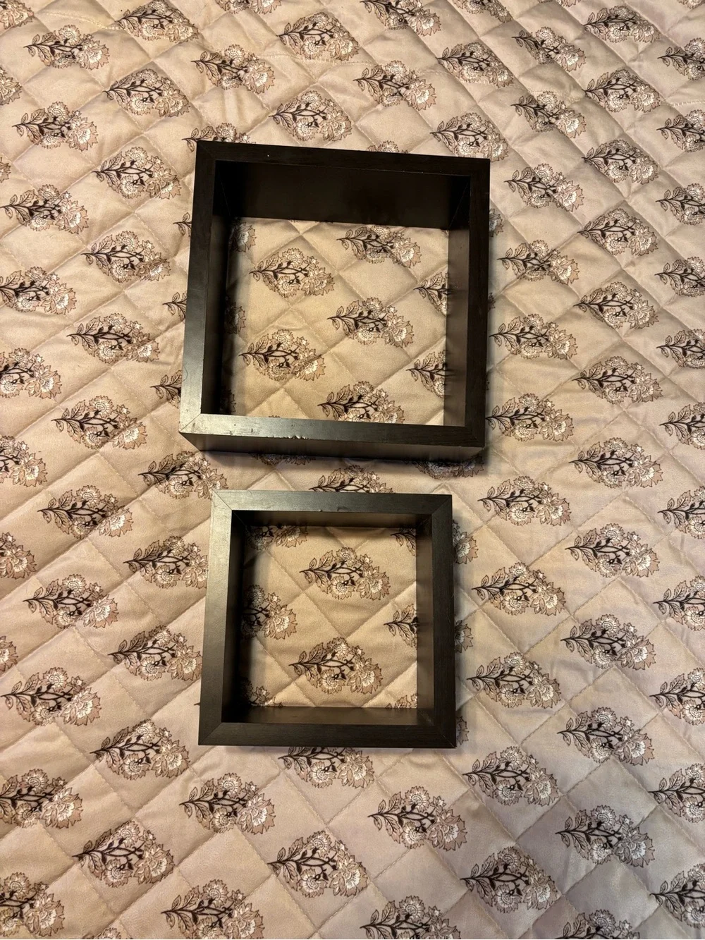 Set of 2 Decorative Square Floating Frames in Dark Brown